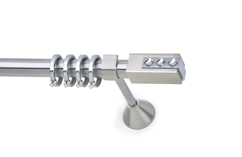 Anartisi Κουρτινόξυλο Φ25 Inox CHAMPION SQUARE Νίκελ Σα